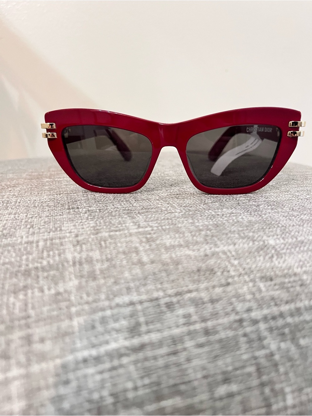 Dior Burgundy Cat-Eye Sunglasses with Gold Temples